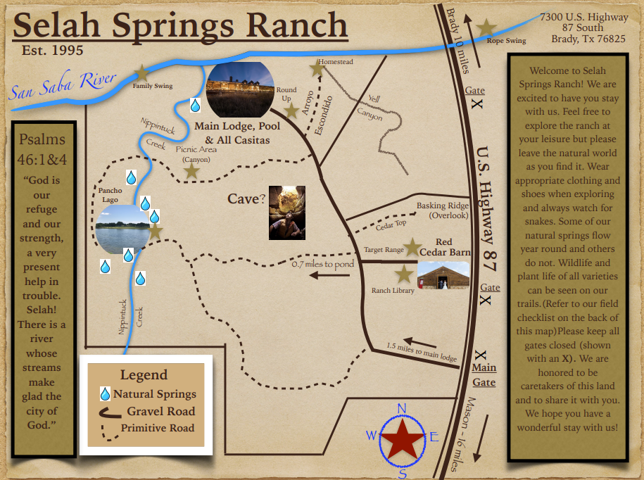 selah springs ranch map
